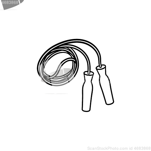 Image of Jumping rope hand drawn outline doodle icon.