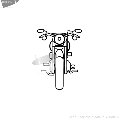 Image of Motorbike hand drawn outline doodle icon.
