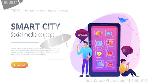 Image of Smart city and social media landing page.