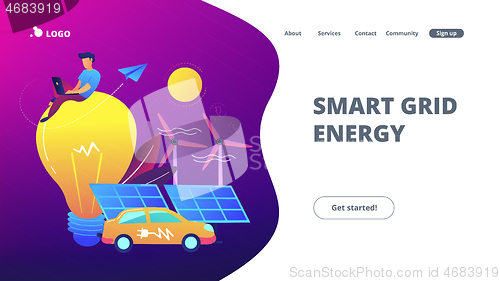 Image of Smart grid energy landing page.