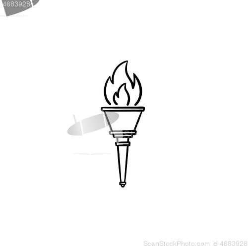 Image of Torch hand drawn outline doodle icon.