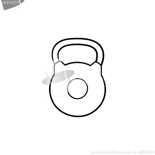 Image of Kettlebell hand drawn outline doodle icon.