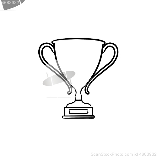 Image of Trophy cup hand drawn outline doodle icon.