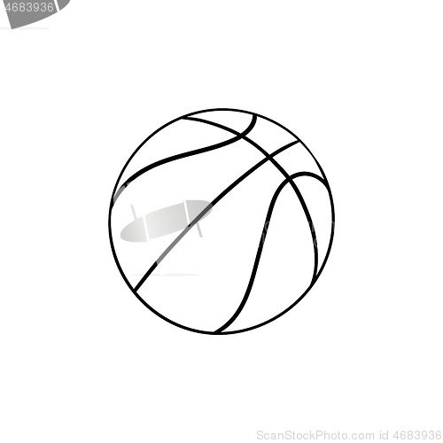 Image of Basketball ball hand drawn outline doodle icon.