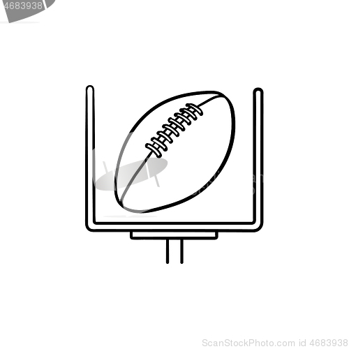 Image of American football goal hand drawn outline doodle icon.