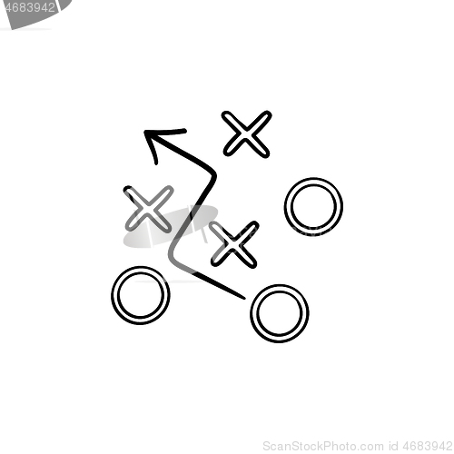 Image of Strategy plan hand drawn outline doodle icon.