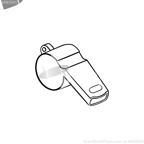 Image of Whistle hand drawn outline doodle icon.