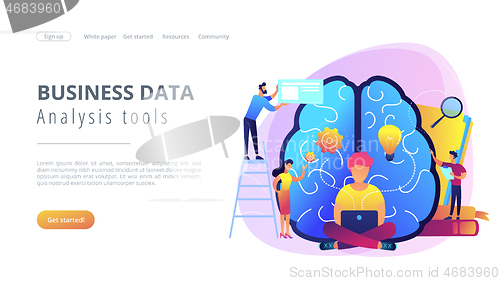 Image of Business intelligence concept vector landing page.