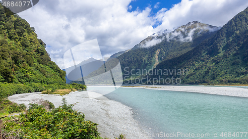 Image of river landscape scenery in south New Zealand