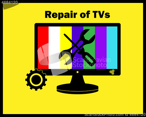 Image of TV repair in black colors