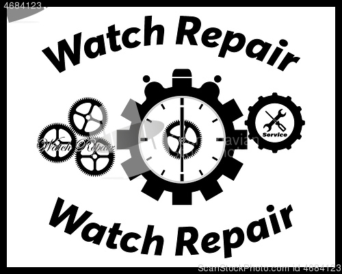 Image of watch repair in black colors