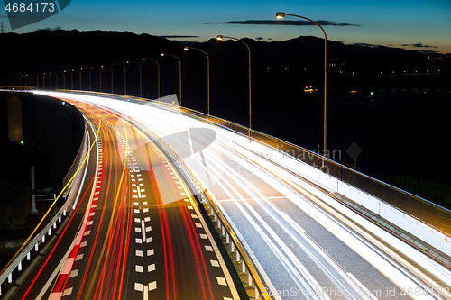 Image of Traffic on highway at night