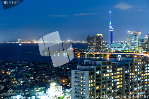 Image of Fukuoka city at night