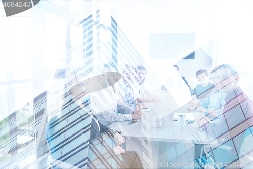 Image of Group of young people meeting in startup office