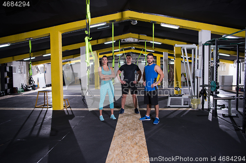 Image of portrait of athletes at cross fitness gym