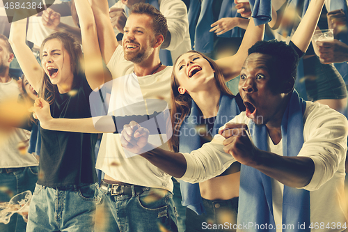 Image of stadium soccer fans emotions portrait