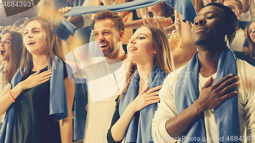 Image of stadium soccer fans emotions portrait