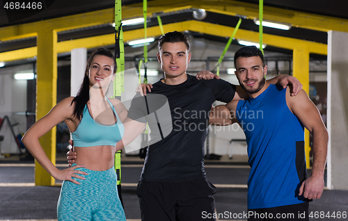 Image of portrait of athletes at cross fitness gym