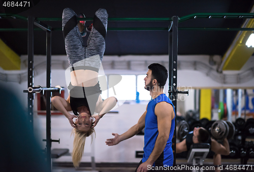 Image of woman doing abs exercises