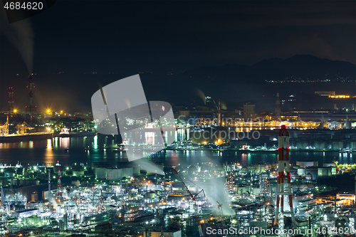 Image of Mizushima industrial area in Japan at night