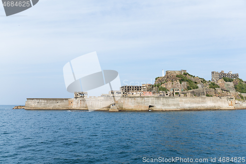 Image of Gunkanjima island in Nagasaki city of Japan