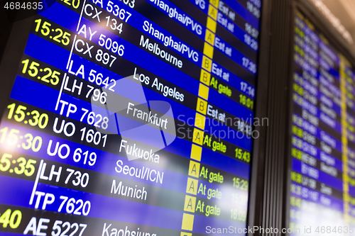 Image of Display flight number screen in airport