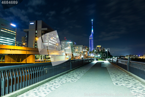 Image of Fukuoka tower at city
