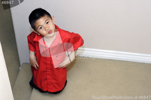 Image of Cute kid in red