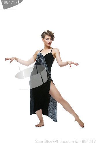 Image of girl dancer in tango dress