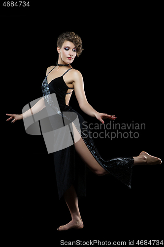 Image of girl dancer in tango dress