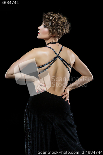 Image of girl dancer in tango dress