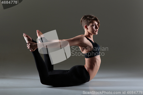 Image of Girl dancer warming up