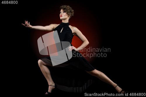 Image of girl dancer in tango dress