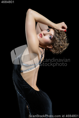 Image of girl dancer in tango dress