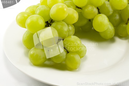 Image of green grapes on a plate