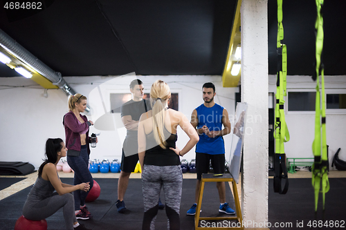 Image of athletes getting instructions from trainer