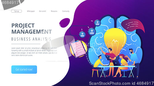 Image of Project management concept landing page.