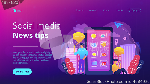 Image of Social media and news tips landing page.