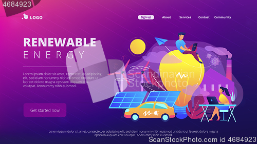 Image of Renewable energy landing page.