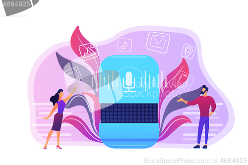 Image of Smart speaker apps marketplace concept vector illustration.