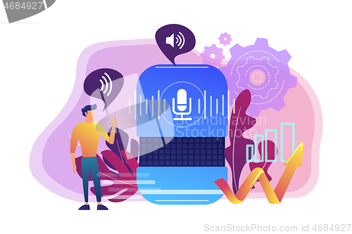 Image of Voice control concept vector illustration.