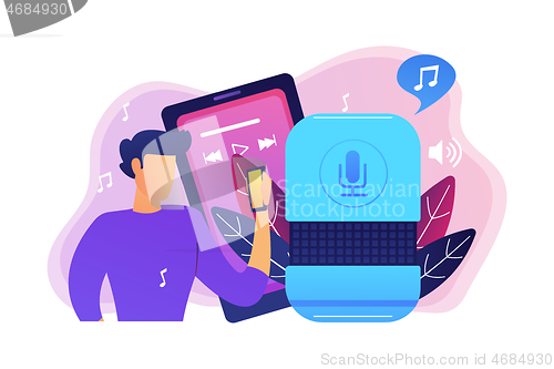 Image of Music playback and music streaming concept vector illustration.