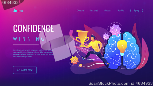 Image of Confidence and winning concept landing page.