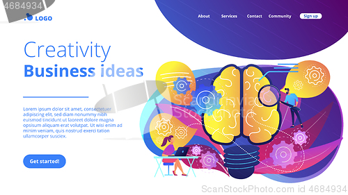 Image of Creativity and business ideas landing page.