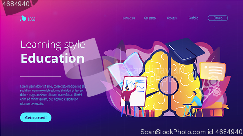 Image of Education and learning style landing page.