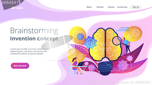 Image of Brainstorming and invention concept landing page.