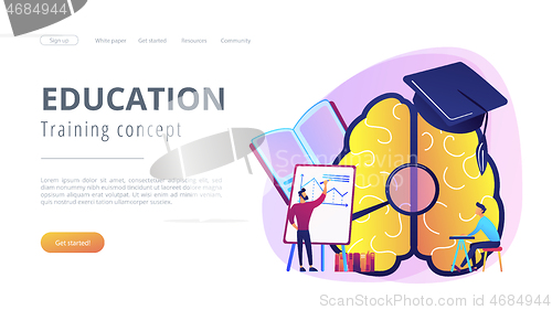 Image of Education and training concept landing page.