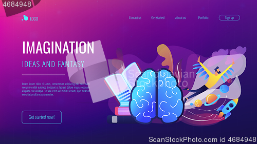 Image of Imagination, ideas and fantasy landing page.