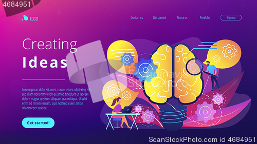 Image of Creating ideas concept landing page.