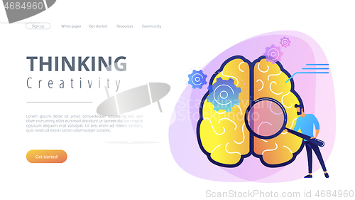 Image of Thinking and creativity concept landing page.